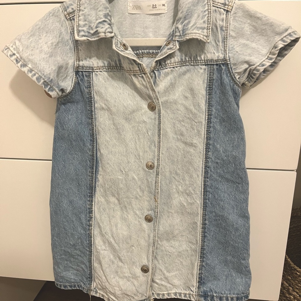 Zara Kids Two-Tone Denim Dress